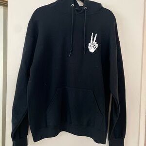 Black Hoodie with Peace Sign Graphic